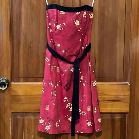 Robin Jordan Red Floral Sleeveless Dress Size 2 - Picture 6 of 14